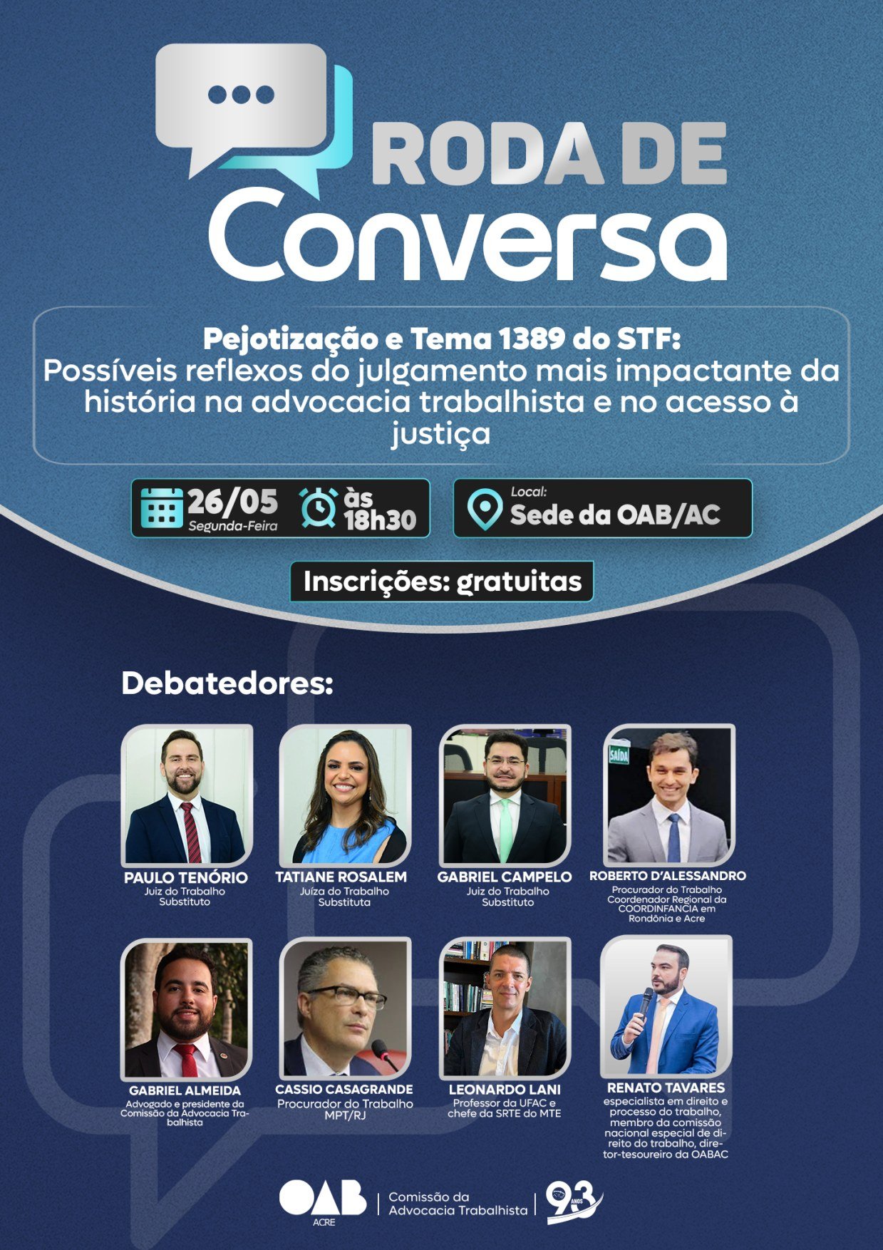 Roda de Conversa: Pejotização e Tema 1389 do STF